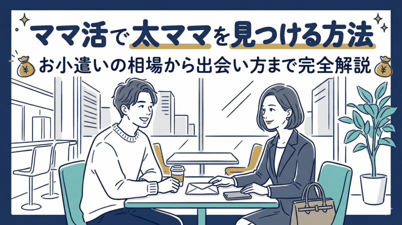 相場の高い太ママとカフェで話している男性